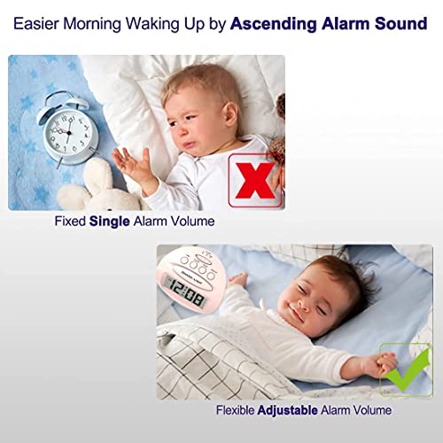 Zeithalter Lcd Digital Alarm Clock Battery Operated Only Small, Blue Backlight,Ascending Alarm Volume, Simple Basic Clock For Bedroom/Desk/Travel… #TOP7