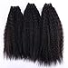 3 Pieces Kinky Straight Synthetic Hair Weave Bundles Extensions 16 18 20 Inches Color 2#