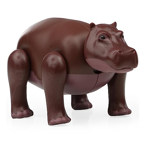 Hippo Toy Safari Animal Figure, Plastic Safari Animal Figurines, Zoo Animal Playset, Large Realistic Zoo Animal Toys for Toddlers, Hippo Action Figure, Jungle Animal Figure