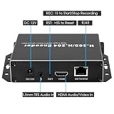 EXVIST H.265 1080P PoE HDMI koder wideo z gniazdem na kartę SD maks. 128G DDNS HTTP RTMP RTSP SRT TS UDP Compatible with ONV/HK do IPTV Live Streaming do YouTube, Facebook, Vimeo itp.
