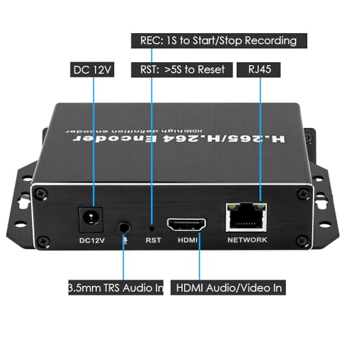 EXVIST Encodeur vidéo HDMI H.265 1080P PoE avec Fente pour Carte SD Max. 128 G DDNS HTTP RTMP RTSP SRT TS UDP Compatible with ONV/HK pour IPTV Streaming en Direct sur Youtube, Facebook, Vimeo, etc. – vue 2