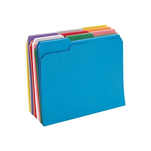 Staples Reinforced File Folders, Letter Size, 1/3‑Cut Tabs, Assorted Colors, Heavy‑Duty 10.5‑Point Stock, 100/Box by STAPLES - Image 4