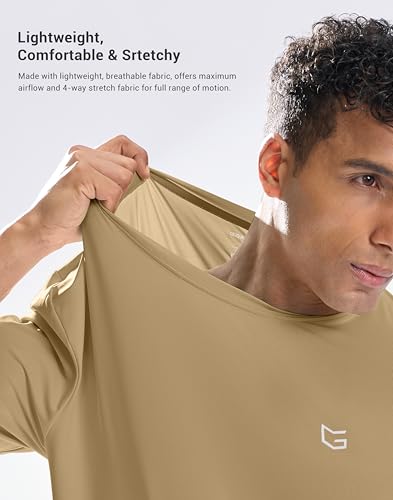 Image of G Gradual Men's Sun Protection Swim Shirt UPF 50+ Rash Guard Short Sleeve Quick Dry Water Hiking Workout Shirts for Men
