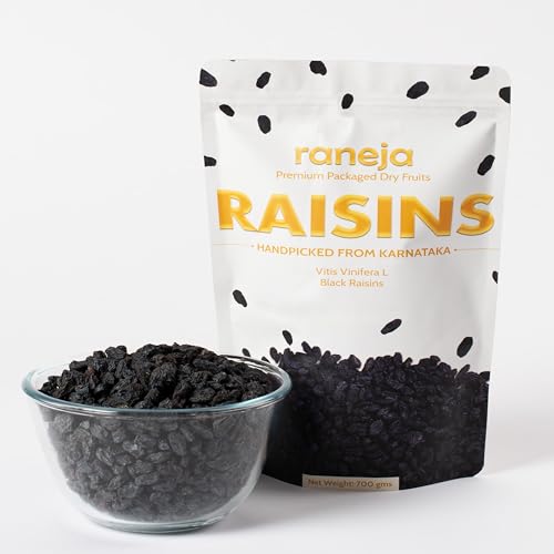 Image of Raneja Premium Afghani Seedless Black Raisins 700g | High in Antioxidant Kali Kishmish /Kismis Dry Fruits, Healthy Snacks | High in Antioxidants, Fiber & Potassium | Naturally Sweet & Tasty