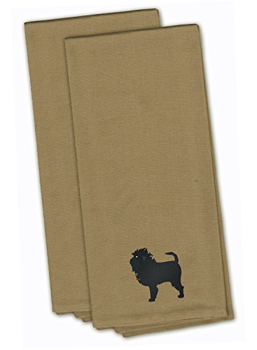 Caroline's Treasures BB3448TNTWE Affenpinscher Tan Embroidered Towel Set of 2 Decorative Bathroom Guest Hand Towel for Hand, Face, Tea, Dishcloth, 19 X 25, Tan