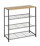 Home Heavenly® Estantería Kraft 63x30x63 cm – 4 Estantes con Estructura Metálica y Acabado Roble, Salón o Almacenaje Color Beige y Negro