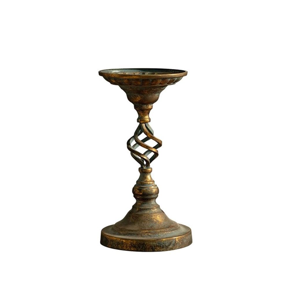 Eines A Candlestick Holders Retro Homestay Classical Old Iron Candlestick Creative Home Candlestick Ornaments Candlesticks Holders For Home Decor(A)