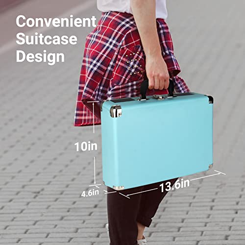 ByronStatics Reprodutor de discos de vinil, toca-discos de 3 velocidades com 2 alto-falantes estéreo