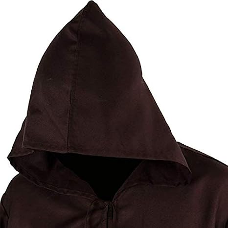 Medieval Priest Monk Robe Hooded Cloak Wizard Sorcerer Cape