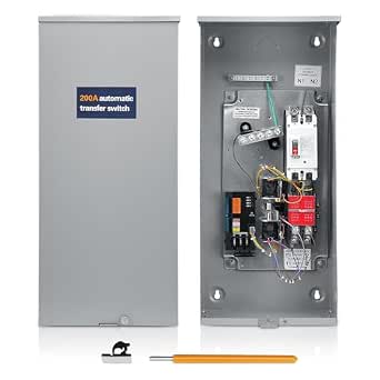 200 Amp Single Phase Automatic Transfer Switch for RXSW200A3, NEMA 3R Outdoor Aluminum Enclosure, Compatible with Evolution or Nexus Generators