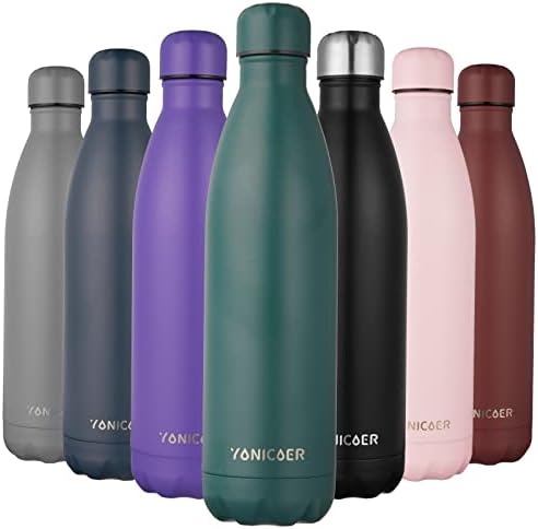 Insulated Water Bottle,YONICOER 25Oz Double Walled Stainless Steel Metal Water Bottles, Vacuum Thermo Flasks for Daily Use, Sports, Gym, Travel,School