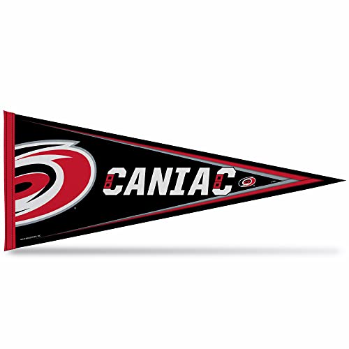 Rico Industries NHL Carolina Hurricanes Caniac 12" x 30" Soft Felt Pennant - EZ to Hang - Home Décor (Game Room, Man Cave, Bed Room)