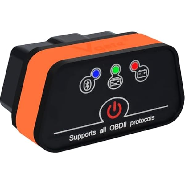 Vgate iCar2 BLE 4.0 OBD2 Adapter Bluetooth ELM327 Skaner Narzędzia Diagnostyczne Silnika Systemu Diagnostycznego dla Android/IOS (Czarny/Pomarańczowy)