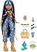 Monster High Doll, Cleo De Nile in Crop Top and Golden Denim Cargo Pants with Pet Snake Hissette and 7 Accessories Like Salad, Smoothie and Purse
