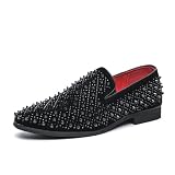 Men's Fashion - Forward Spiked Loafers, Bold Party Footwear - Ideal for Nightlife Excursions, Glam Events & Stylish Commutes (Black,11)