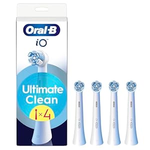 Oral-B iO Series Ultimate Clean, Original Replacement Round Brush Heads, with Crisscross Bristles for Advanced Deep Cleaning and Plaque Removal, Designed for Oral-B iO Electric Toothbrushes, 4