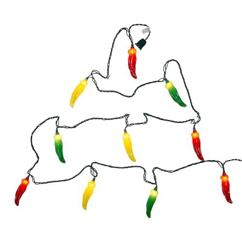 Kurt Adler 10-Light 4-Inch Multi Chili Pepper Light Set