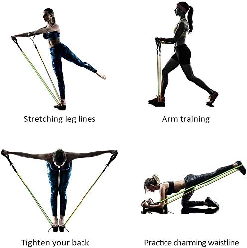 Resistance Bands Set with Stackable Exercise Bands,Non-Slip Foam Hanldes,Carry Bag, Door Anchor Attachment, Legs Ankle Straps and Workout Guide