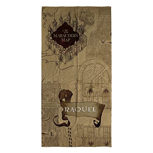 LolaPix Serviette Harry Potter. Beach Towel. Serviette Personnalisée Prénom. Serviette de Plage. Cadeaux personnalisés. Diverses conceptions. Marauders Map