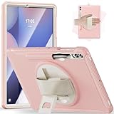 Junfire Case for Samsung Galaxy Tab S10+/S8+/S7 FE 12.4 Inch, Shockproof Kids Protective Case with Screen Protector Rotating Stand Hand Strap Pen Holder for S10 Plus/S9 FE Plus Tablet-Pink - Image 1