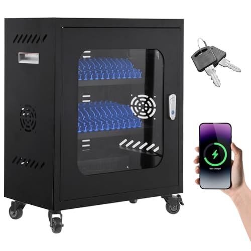 30 Device Mobiles Phone Charging Cart, Mobiles Charging Cabinet for Cell Phone, Rechargeable Cellphone Locker Storage Chargings Station, for Phones/Mini Tablets, School and Enterprise