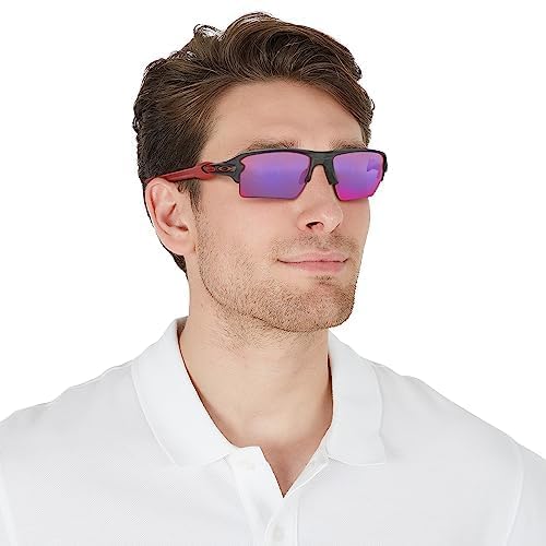 Oakley Mens OO9188 Flak 2.0 XL Rectangular Sunglasses, Matte Grey Smoke/Prizm Road, 59 mm