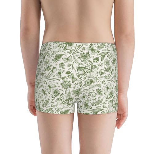 Boys' Cotton Boxer Brief Soft Underwear-Green Rabbit3