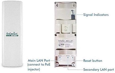EnGenius 5GHz Wireless Outdoor AP/Client Bridge/CPE, directional antenna, long-range, point-to-point, IP65, 27dBm,13 dBi, [2-Pack] (N-ENH500 KIT)