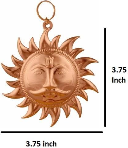 Miniatura 4 de Estatua decorativa de latón para colgar en la pared de Lord Sun Idol Suraj Surya Murti, estatua decorativa de cobre para decoración de pared,