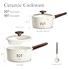 CAROTE 2QT & 3QT Sauce Pan Sets with Lid & Ladle Ceramic Nonstick Pot Set Non Toxic Saucepan Small Kitchen Cooking Pots, Easy to Clean, Induction Comptable, PFAS PTFE Free #1