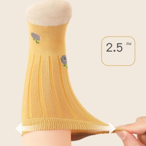 QIYIENDIAN Chaussettes Antidérapantes pour enfants en coton 5 Paires Chaussettes Bébés Motif Animaux（Blue fruit，0-1Y – vue 4
