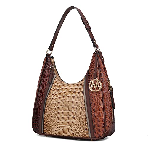 MKF Collection Hobo Bag for Women's - Crocodile Embossed Vegan