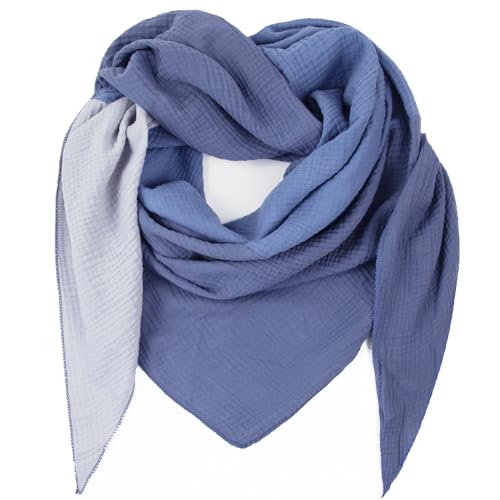 Gloop Damen XXL Strick Dreieck Schal Halstuch Baumwolle Dreieckstuch Musselin Schal ohne Kratze an Haut Made in Italy