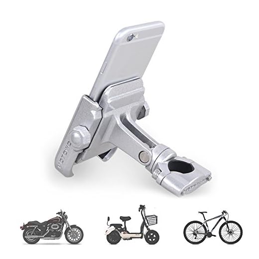 Kenove Soporte Del TeléFono MóVil De La AleacióN De Aluminio Ajustable Soporte Para El TeléFono De Bicicleta RotacióN De 360 Grados