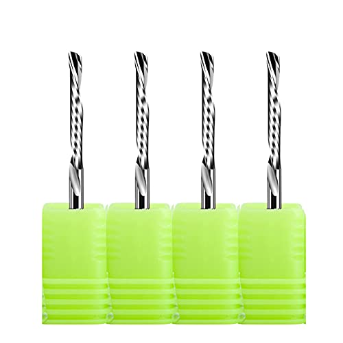 BERWENNY 3.175mm Shank Left Spiral Milling Cutter Down Cut 1 Flute Router Bit CNC End Mill Engraving Bits (Cutting Edge Length : 3.175x25)