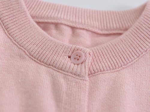 Image of ACESTAR Boys Girls Cardigan Sweater Cotton School Uniforms Solid Kids Long Sleeve Button Down Sweaters Knit Tops, 3T-12Years