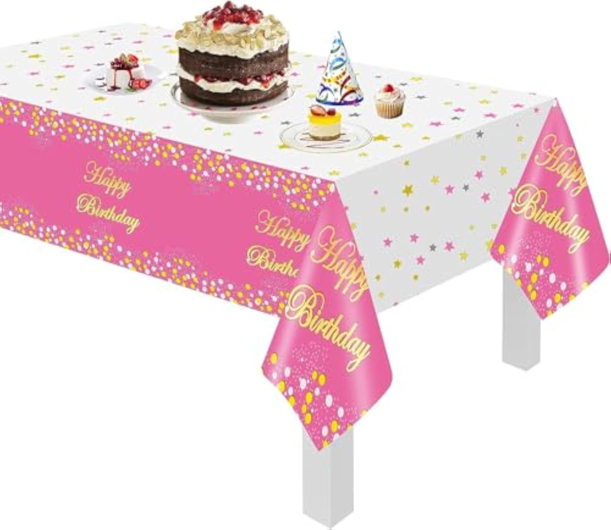 Pink Birthday Table Cover for All Birthday Events