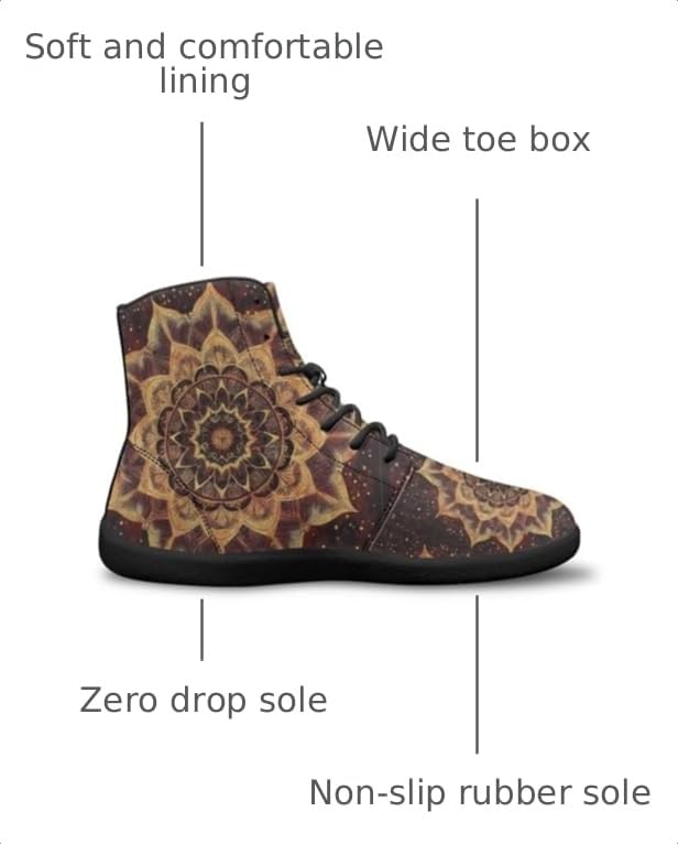 Image of Binienty Zero Drop Sole Barefoot Men's Women's PU Leather Flat Minimalist Barefoot Sneakers Athletic Shoes Waterproof