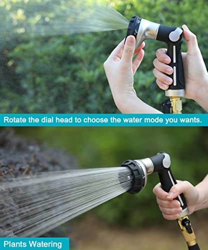 Esow Garden Hose Nozzle Sprayer, 100% Heavy Duty Metal Water Hose Nozzle With 8 Different Spray Patterns, High Pressure Hand Sprayer For Watering Plant & Lawn, Washing Car & Pet #TOP6