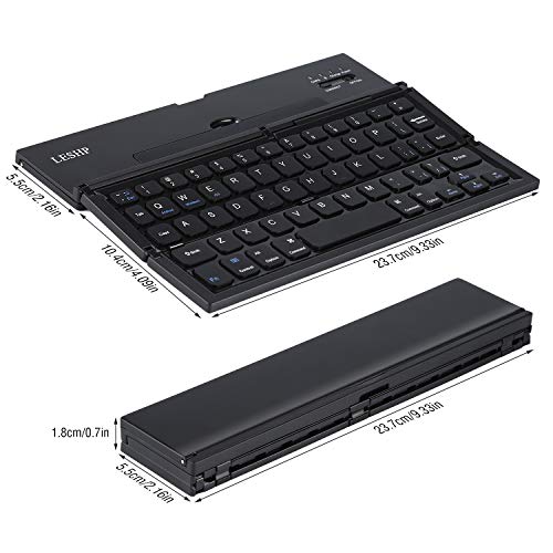 Tastiera Bluetooth pieghevole, tastiera portatile pieghevole wireless LESHP per iPhone, iPad, iPad Mini, iPad Pro, Windows, IOS, Android, tablet, Mac, PC e Smartphon