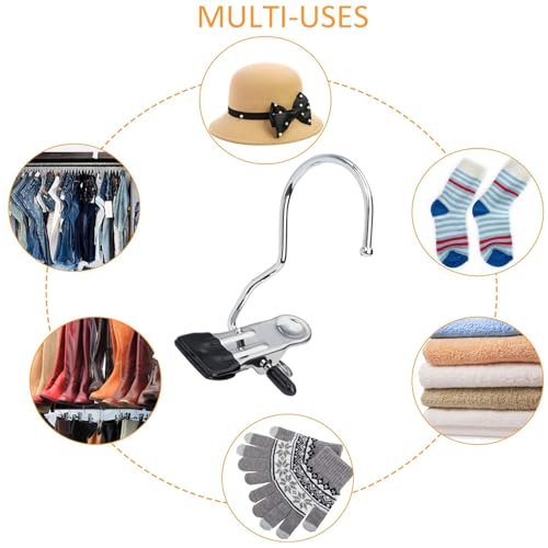 20 Stück Klammerhaken Edelstahl-Klammerhaken Stiefelaufhängung-aufhänger Antirutsch Kleiderbügel 360° drehbarer Stiefelklammern, geeignet für Kleidung, Hosen, Schuhe, Socken, Garderoben