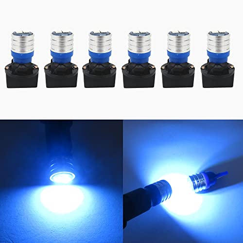 WLJH W5W 194 T10 Led Bulb PC195 PC194 PC168 Twist Socket Dashboard Instrument Cluster Interior Lights Map Dome Light Bulbs Dash Lights 12V Extremely Bright (Ice Blue,Pack of 6)