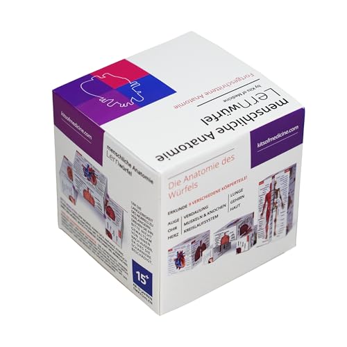 Menschliche Anatomie Studienwürfel AUF DEUTSCH | 9 Teile des menschlichen Körpers lernen | Anatomie Modellwürfel | Tolle Geschenkidee für Krankenschwestern und Medizinstudenten