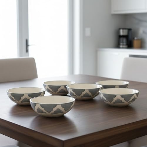 Image of Dip Dipping Simple Ceramic Bowls for Everyday Meals - Perfect for Breakfast, Smoothie Bowls, Veggies, Soups, Pasta, Snacks, Rice, Fruit, Ice Cream, Salad, Oats, Dessert (Grey, Set of 2)