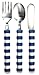 Pencil Grip Gripable Comfortable Cutlery, Fork, Knife, Spoon with Gripable Handles, Blue and White Handles, TPG-640B