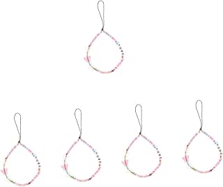 Gatuida 5 Peças Tiras De Telefone Móvel Pulseira De Telefone Com Contas Charme Corrente De Telefone Com Contas Boho Bolsa Charme Pulseira De Telefones Inteligentes Para Carteira Carta