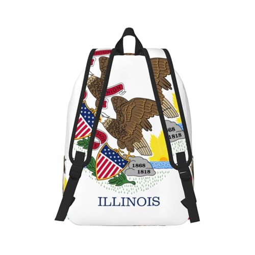 Sac à dos Illinois State Flag finition supérieure voyage et marche