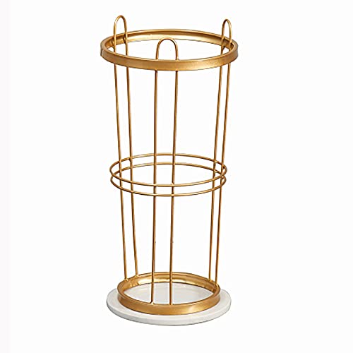 Paragüero Soporte de metal para paraguas con bandeja de goteo y 4 ganchos de metal pequeños, soporte de paraguas redondo para entrada a la oficina en casa (Color : Style1) Cover