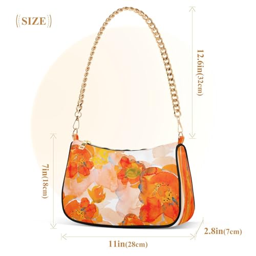Shoulder Bags for Women Flower Floral Hobo Tote Handbag Small Clutch Purse with Zipper Closure3