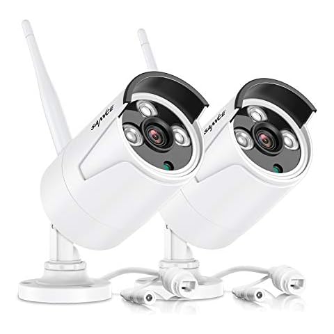 SANNCE 3.0MP Wireless CCTV Camera, Outdoor Weatherproof Metal Expandable Camera for N48WHE-V1(5MP NVR)(2pcs) Cover